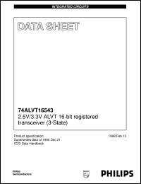 74ALVT16543DL datasheet: 2.5V/3.3V ALVT 16-bit registered transceiver (3-State) 74ALVT16543DL