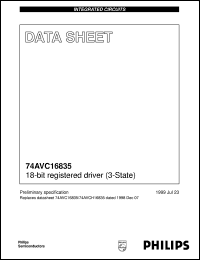 74AVC16835 datasheet: 18-bit registered driver (3-state) 74AVC16835