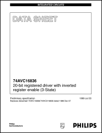 74AVC16836 datasheet: 20-bit registered driver with inverted register enable (3-state) 74AVC16836