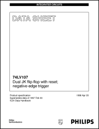 74LV107D datasheet: Dual JK flip-flop with reset; negative-edge trigger 74LV107D