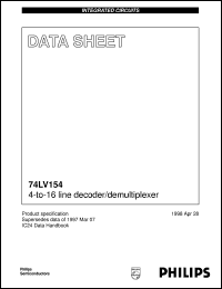 74LV154D datasheet: 4-to-16 line decoder/demultiplexer 74LV154D