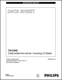 74LV240D datasheet: Octal buffer/line driver; inverting (3-State) 74LV240D