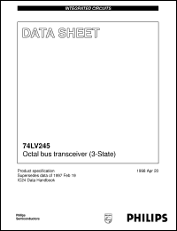 74LV245PW datasheet: Octal bus transceiver (3-State) 74LV245PW