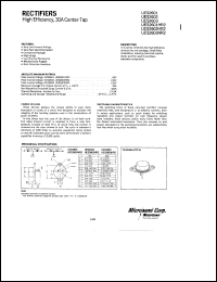 UES2601 datasheet: Ultra Fast Rectifier (less than 100ns) UES2601