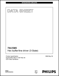 74LV365D datasheet: Hex buffer/line driver (3-State) 74LV365D
