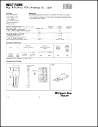 UES4505C datasheet: Ultra Fast Rectifier (less than 100ns) UES4505C