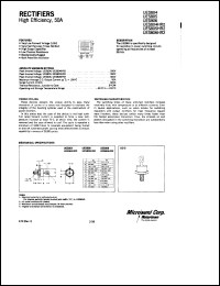 UES805 datasheet: Ultra Fast Rectifier (less than 100ns) UES805