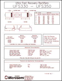 UFS330G datasheet: Ultra Fast Rectifier (less than 100ns) UFS330G