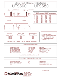 UFS360G datasheet: Ultra Fast Rectifier (less than 100ns) UFS360G