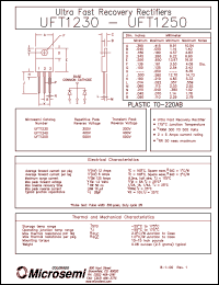 UFT1240 datasheet: Ultra Fast Rectifier (less than 100ns) UFT1240