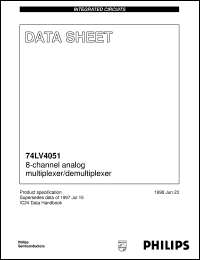 74LV4051DB datasheet: 8-channel analog multiplexer/demultiplexer 74LV4051DB