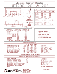 UFT20005 datasheet: Ultra Fast Rectifier (less than 100ns) UFT20005