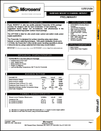 UPF1N50 datasheet: N Channel MOSFET UPF1N50