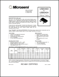 USB0424 datasheet: Transient Voltage Suppressor USB0424