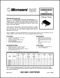USB50403C datasheet: Transient Voltage Suppressor USB50403C