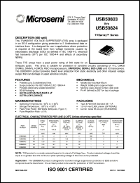 USB50803 datasheet: Transient Voltage Suppressor USB50803