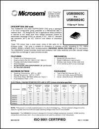 USB50824C datasheet: Transient Voltage Suppressor USB50824C