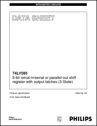 74LV595D datasheet: 8-bit serial-in/serial or parallel-out shift register with output latches (3-State) 74LV595D