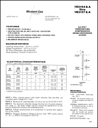 1N3155A datasheet: 0TC Reference Voltage Zener 1N3155A