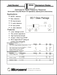 1N34A datasheet: Germanium Diode 1N34A