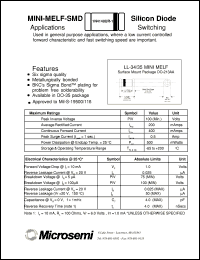 1N4148UR-1 datasheet: Signal or Computer Diode 1N4148UR-1