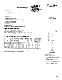 1N4246 datasheet: Standard Rectifier (trr more than 500ns) 1N4246