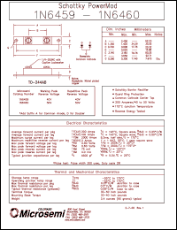 1N6459 datasheet: Schottky Rectifier 1N6459