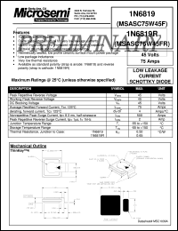 1N6819R datasheet: Schottky Rectifier 1N6819R