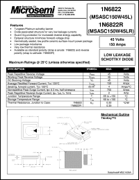 1N6822 datasheet: Schottky Rectifier 1N6822