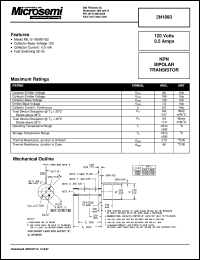 2N1893S datasheet: NPN Transistor 2N1893S