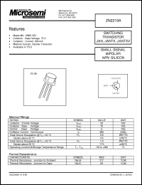 2N2219A datasheet: NPN Transistor 2N2219A