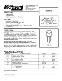 2N3419 datasheet: NPN Transistor 2N3419