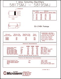 5818SMJ datasheet: Schottky Rectifier 5818SMJ