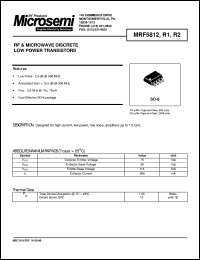 MRF5812R1 datasheet: RF NPN Transistor MRF5812R1