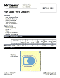 MXP1123HS-C datasheet: Photoconductive Detectors MXP1123HS-C