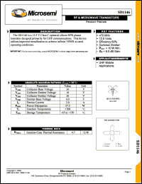 SD1146 datasheet: RF NPN Transistor SD1146