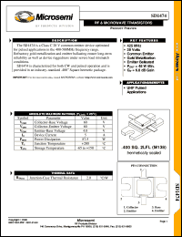 SD1474 datasheet: RF NPN Transistor SD1474