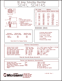 SD41 datasheet: Schottky Rectifier SD41