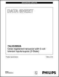 74LVC2952AD datasheet: Octal registered transceiver with 5 V tolerant inputs/outputs (3-State) 74LVC2952AD