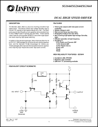 SG1644J/DESC datasheet: Driver - Dual HI Speed MOSFET, Non-Inverting SG1644J/DESC