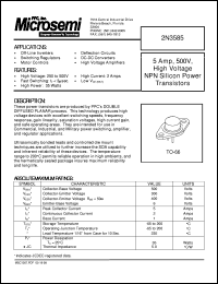 2N3585 datasheet: NPN Transistor 2N3585