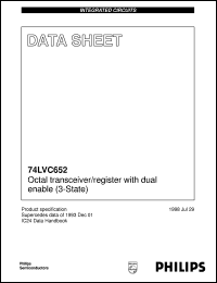 74LVC652D datasheet: Octal transceiver/register with dual enable (3-State) 74LVC652D