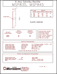 MSP845 datasheet: Schottky Rectifier MSP845