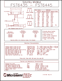FST6445 datasheet: Schottky Rectifier FST6445