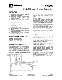 OZ965G datasheet: High-efficiency inverter controller OZ965G