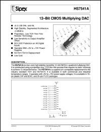 HS7541AAN datasheet: 12-bit CMOS multyplying DAC HS7541AAN