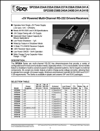 SP235ACP datasheet: +5V powered multi-channel RS-232 drivers/receivers SP235ACP