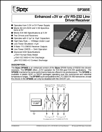 SP385ECT datasheet: Enhanced +3V or +5V RS-232 line driver/receiver SP385ECT