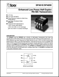 SP485ECN datasheet:  Enhanced low power half-duplex RS-485 transceivers SP485ECN