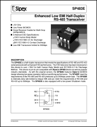 SP483ECN datasheet: Enhanced low EMI half-duplex RS-485 transceiver SP483ECN